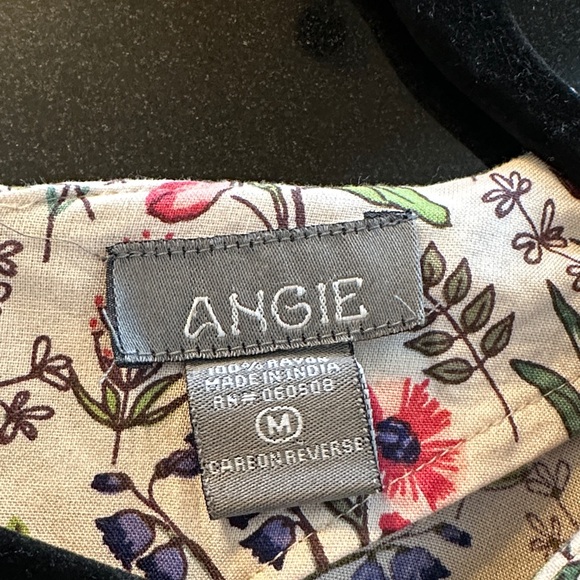 Angie Floral V-Neck Cap Sleeve Smocked Waist Maxi Dress Cottage Prairie Boho - Picture 8 of 9